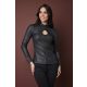 Női felső csavart nyakkal és csepp kivágással – elegáns, hosszú ujjú póló,grafit csillogó,S,Tara X Viktori