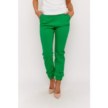   DENISE női nadrág, petentos aljú,gumis derekú nadrág, zöld, M, Tara Collection