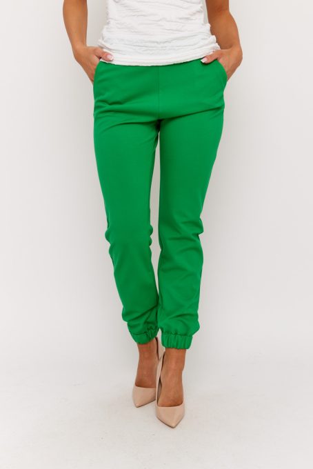 DENISE női nadrág, petentos aljú,gumis derekú nadrág, zöld, M, Tara Collection