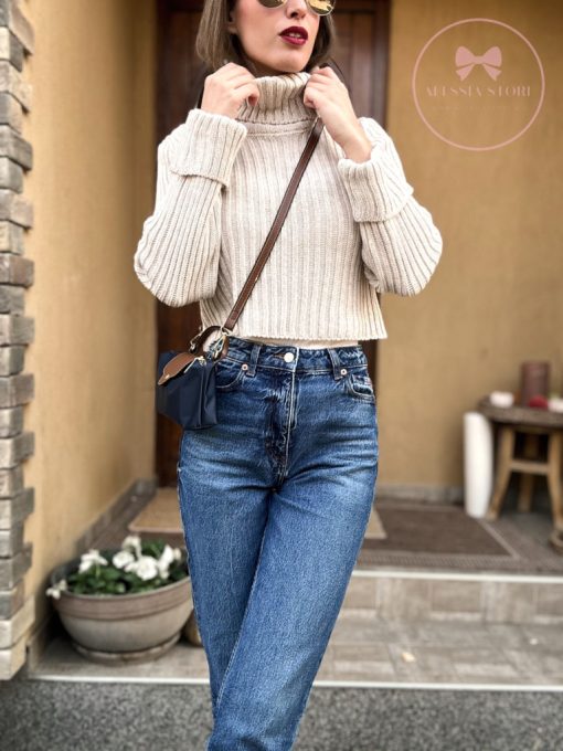 Aléna bézs kötött pulóver