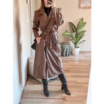 Evita vegánbőr hosszú ballon kabát